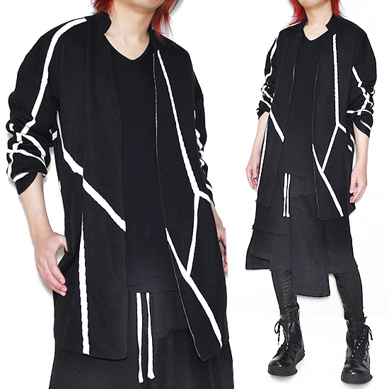 国際ブランド ロングカーディガン メンズ モード系 メンズ ライン 幾何学柄 おしゃれ 個性的 V系 ビジュアル系 ファッション ストリート系 モード 系 カ 国内最安値 Lovemesomegadgets Com