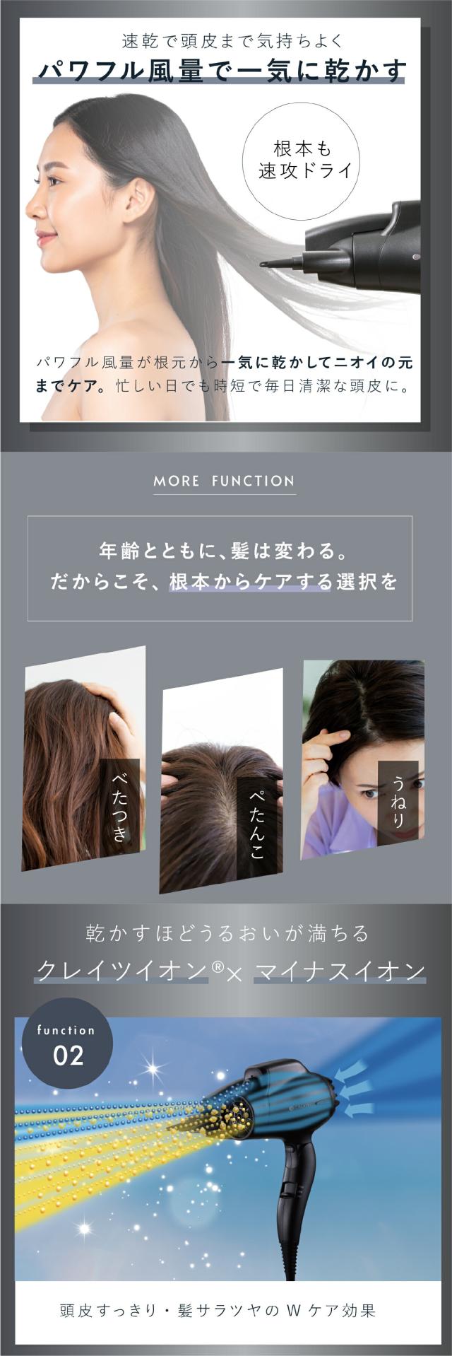 べたつき 乾燥ケア クレイツイオン マイナスイオン サラツヤ髪 lp03