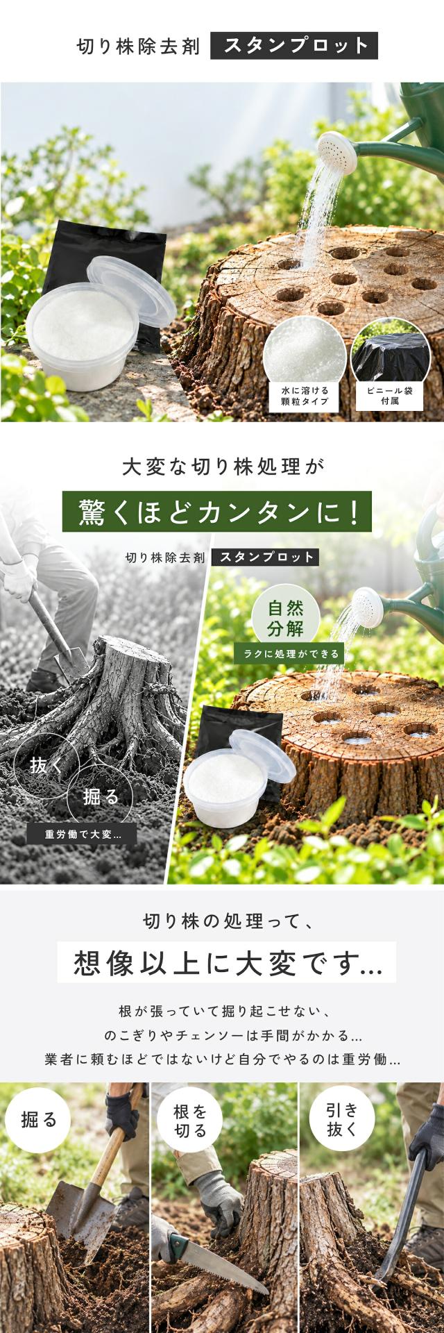 切り株処理剤スタンプロット400g切り株除去繊維分解ガーデニング庭手入れ日本製