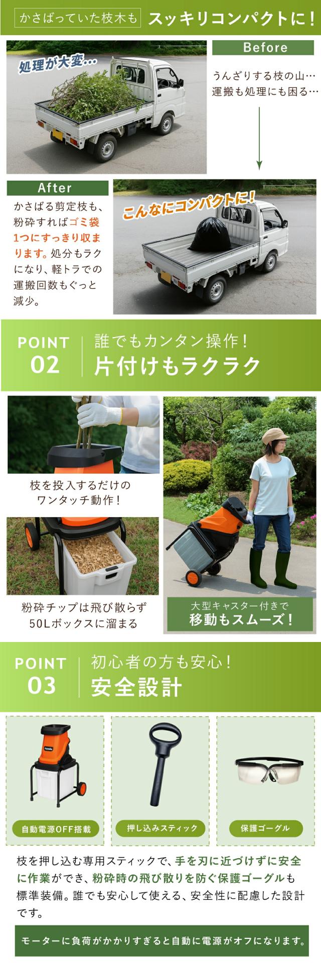 ファミラ ハイパワー電動枝シュレッダー lp03