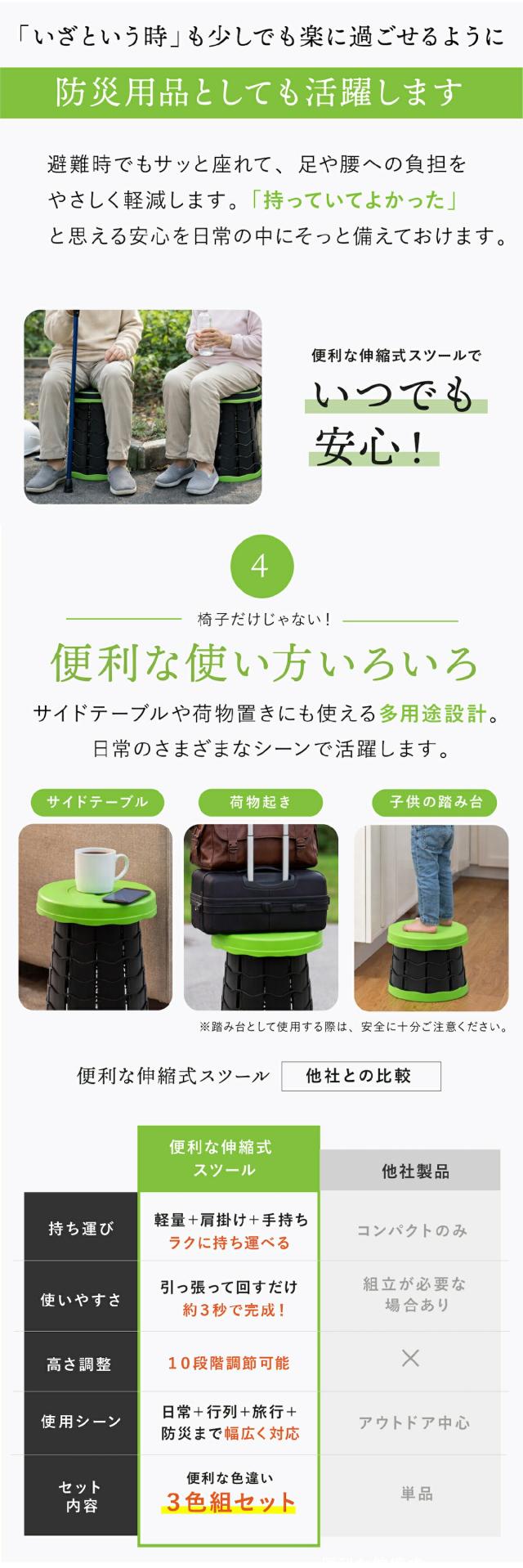 便利な伸縮式スツール lp04