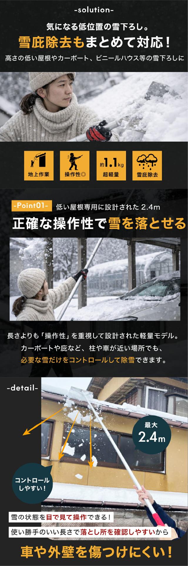 雪庇 落とし せっぴ 対策 2.4mタイプ