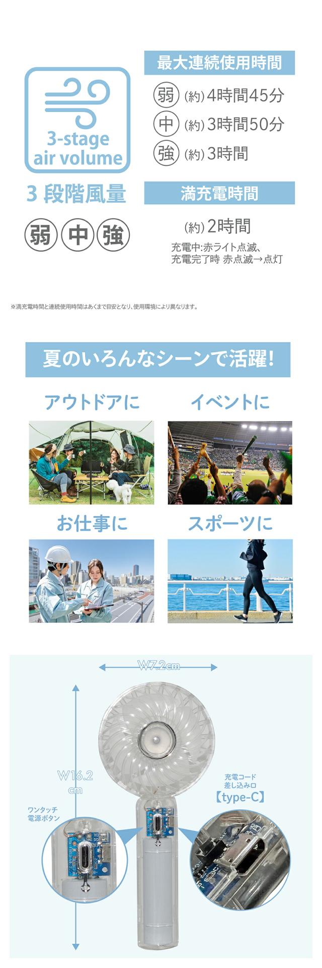 クリアハンディファン lp01