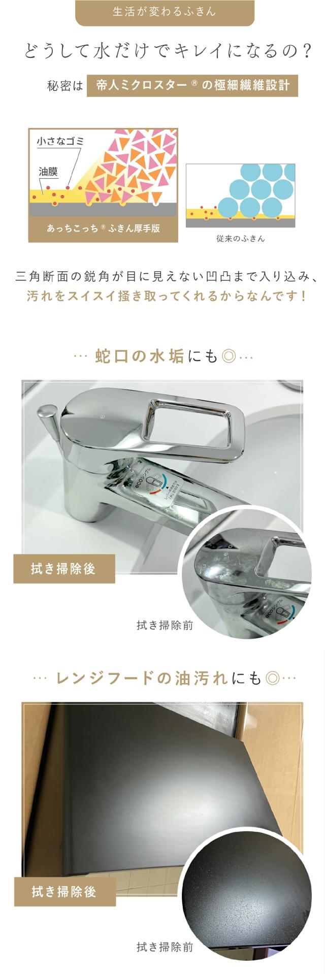 テイジン あっちこっちふきん 厚手 汚れが落ちやすい 水垢対策 洗面ボウル 蛇口 掃除に lp03