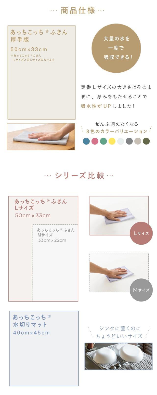 あっちこっちふきん 厚手 Lサイズ キッチン 洗面所 鏡拭き 高耐久 日本製 lp07