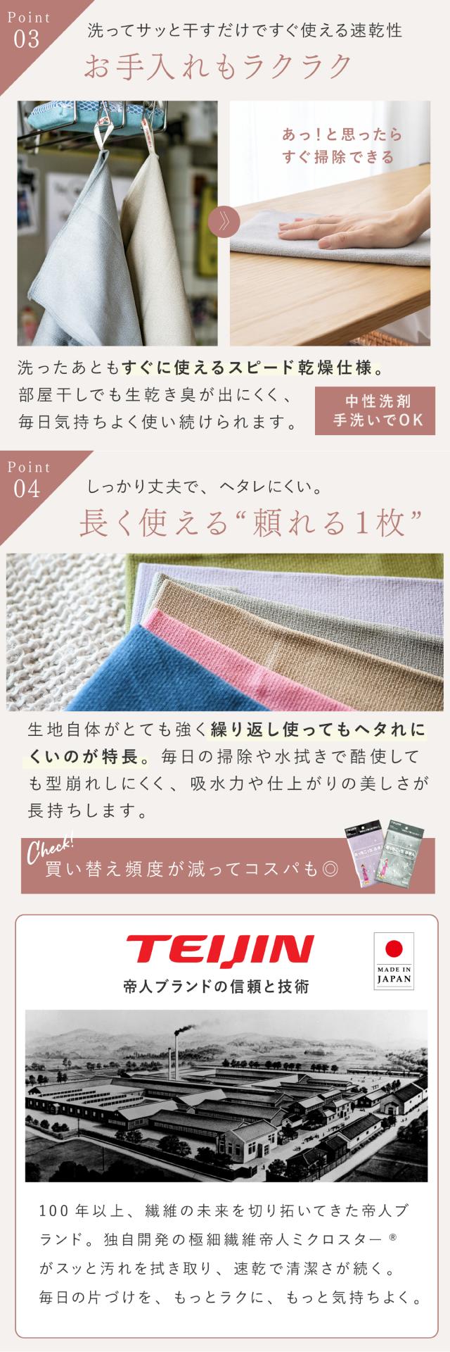 あっちこっちふきん 薄手クロス 吸水速乾 日本製 お手入れ簡単 lp06