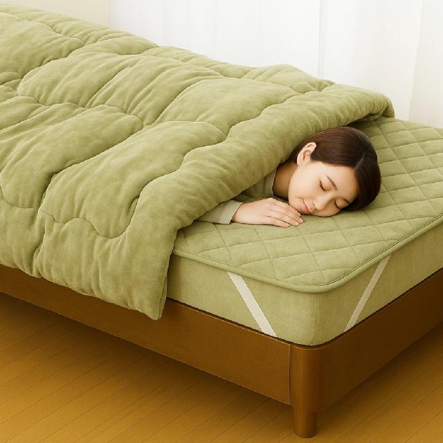 グリーン 5層構造トリプルウォーム毛布布団セット