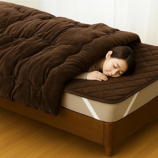 ブラウン 5層構造トリプルウォーム毛布布団セット
