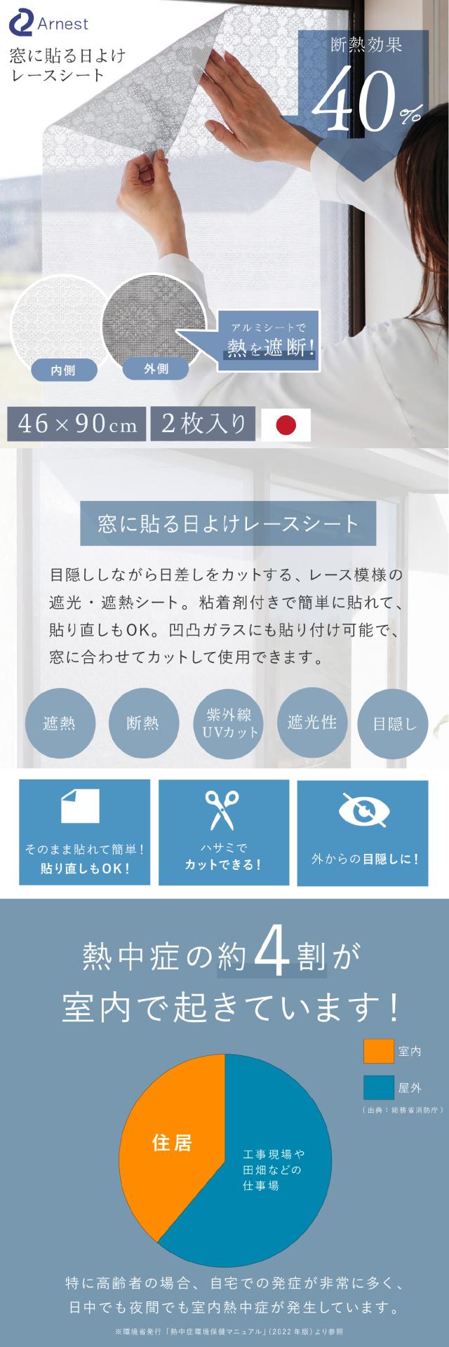 窓に貼る日よけレースシート lp01