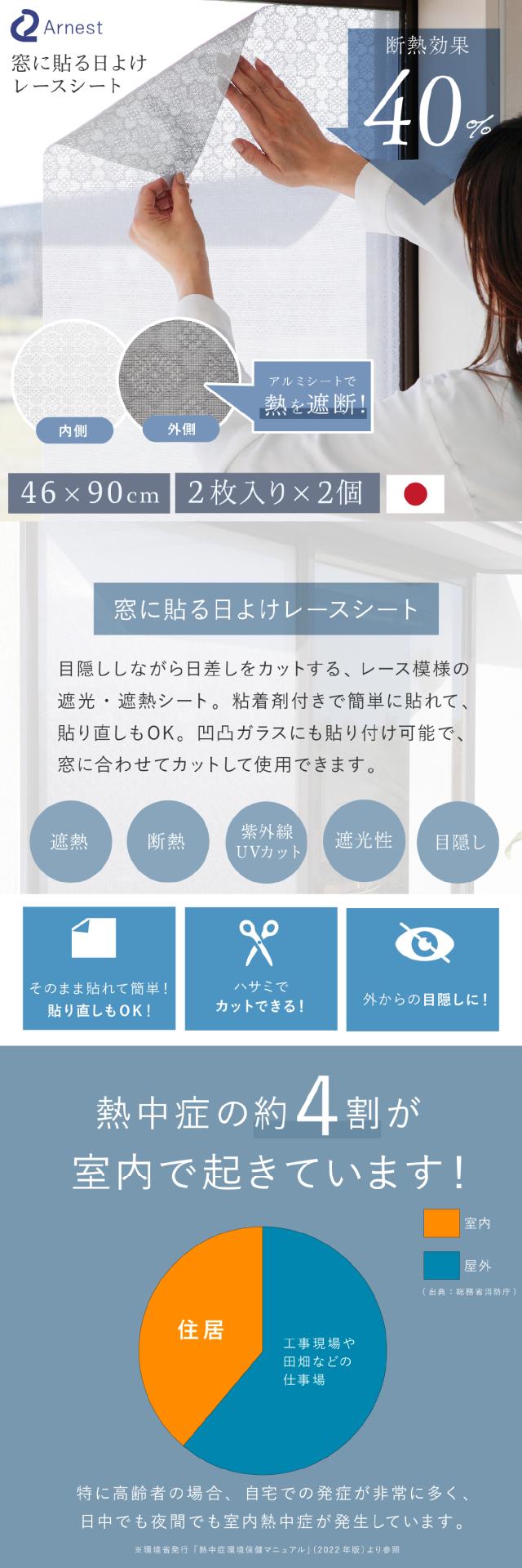 窓に貼る日よけレースシート lp01