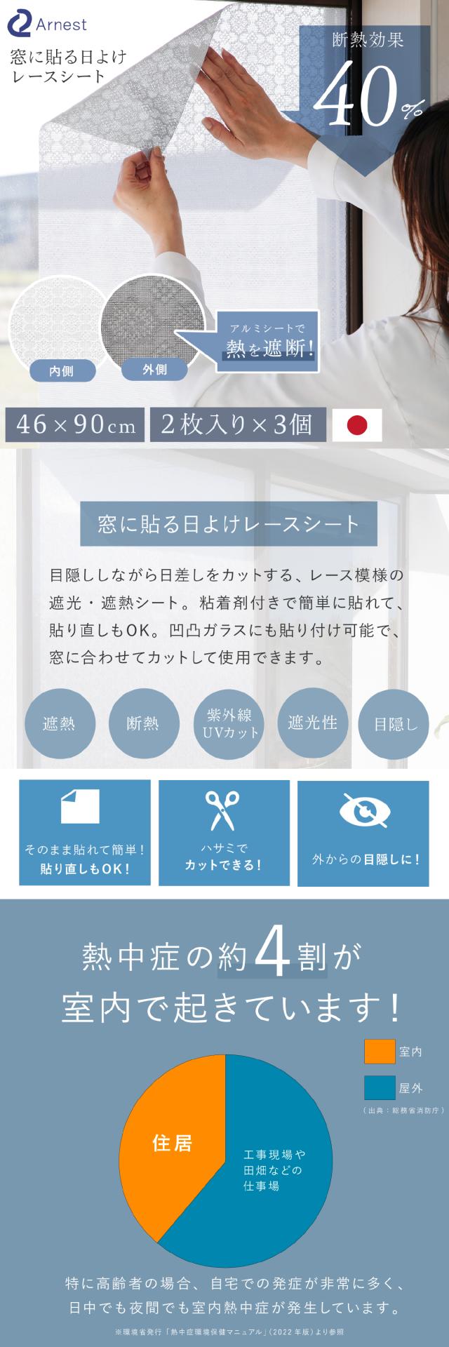 窓に貼る日よけレースシート lp01