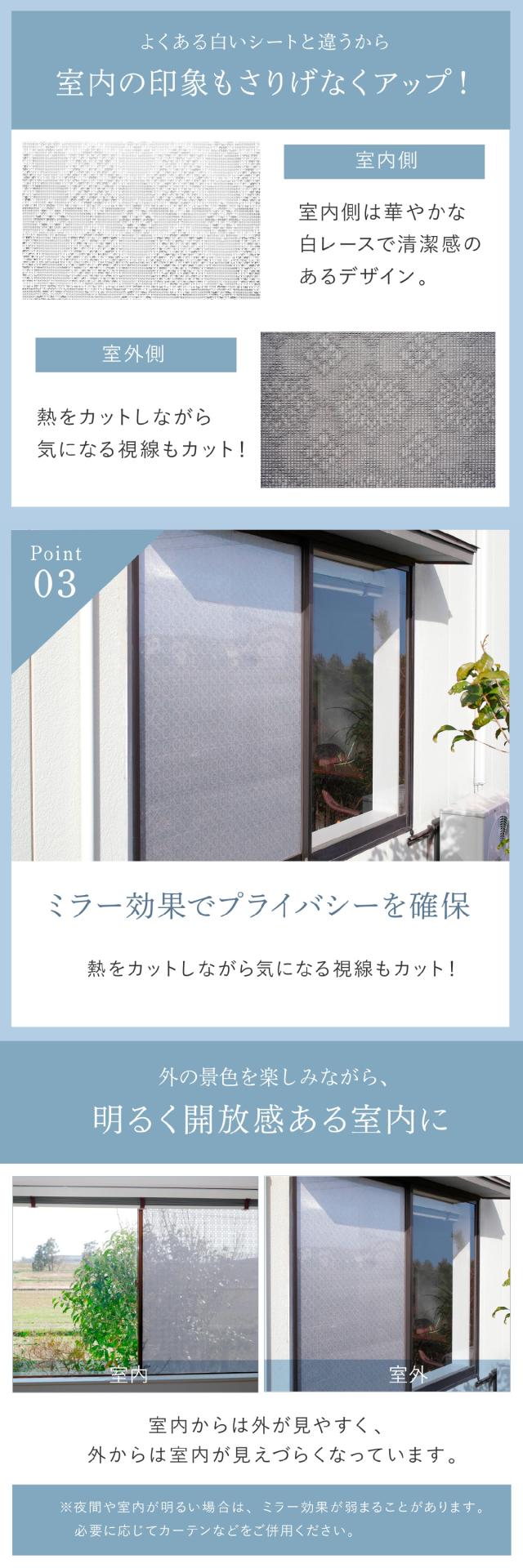 窓に貼る日よけレースシート lp05