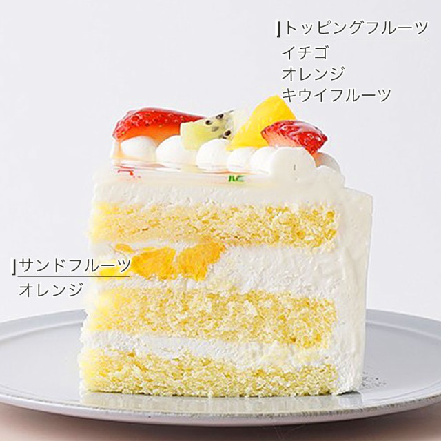 写真ケーキ フレッシュフルーツ三種デコレーション 生クリームショートケーキ 6号 18cm 7〜10名様用