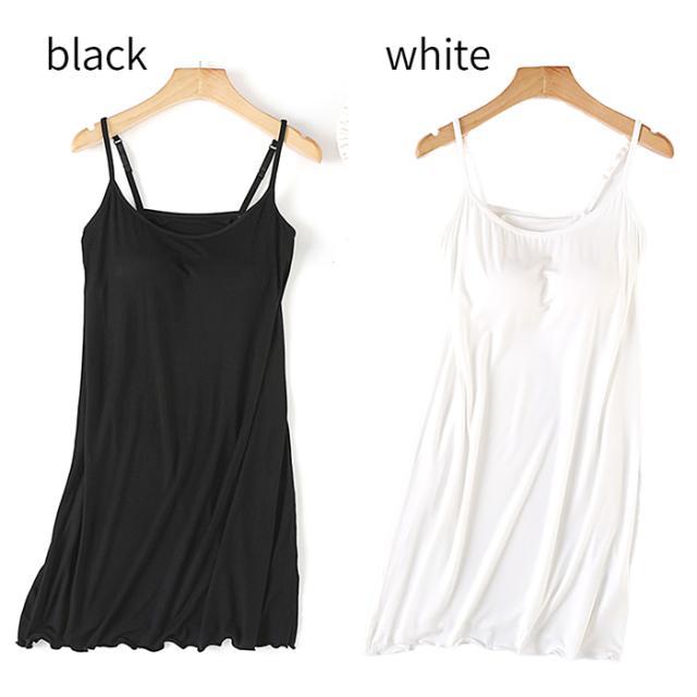 汗をかいてもサラッと快適！カップ付きロングキャミソール