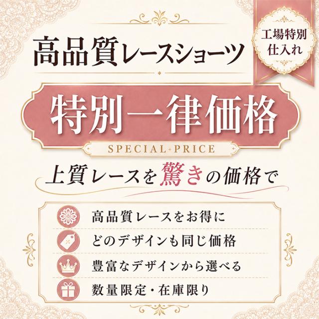 【プチプラ】 高品質レースショーツ特別一律価格