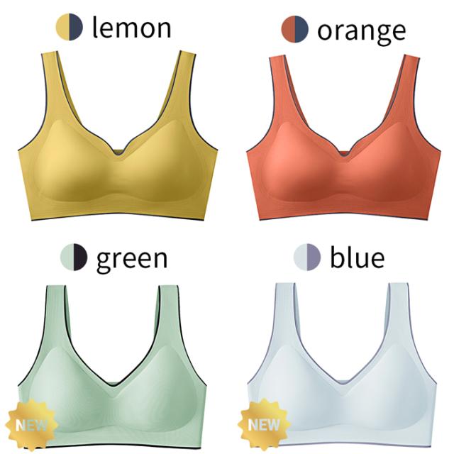 【送料無料】楽すぎ！おしゃれなバイカラーのシームレスブラ