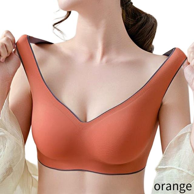 【送料無料】楽すぎ！おしゃれなバイカラーのシームレスブラ