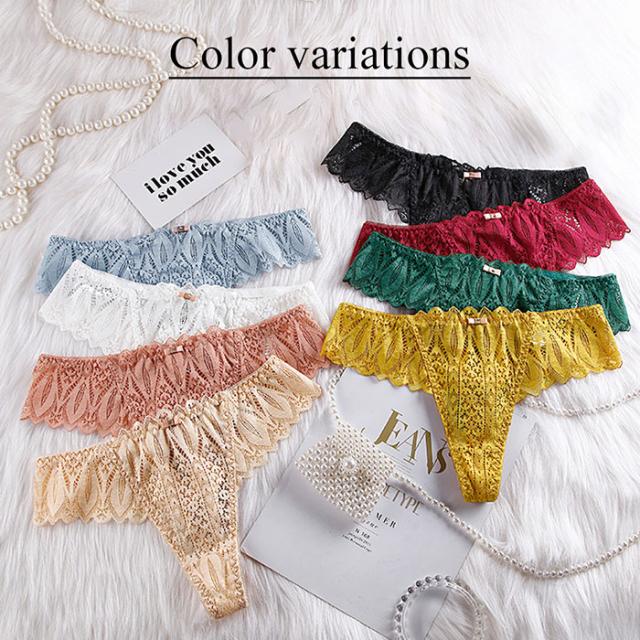 透け感レースで大人可愛く、後ろ姿まで魅力的なTバック