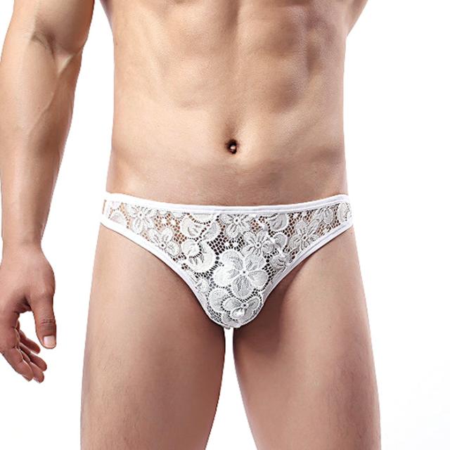 ダブルの腰ゴムがおしゃれ 透ける花柄総レースのTバック