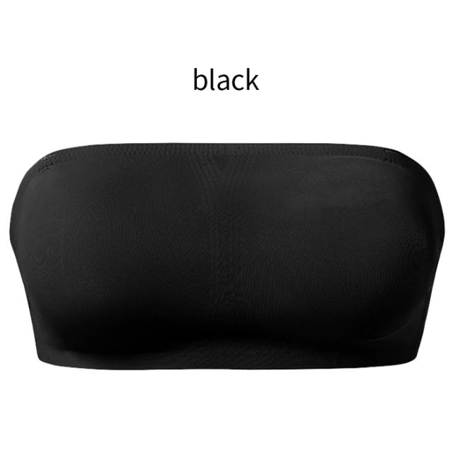 シンプルなデザインの透明ストラップ付きチューブトップ