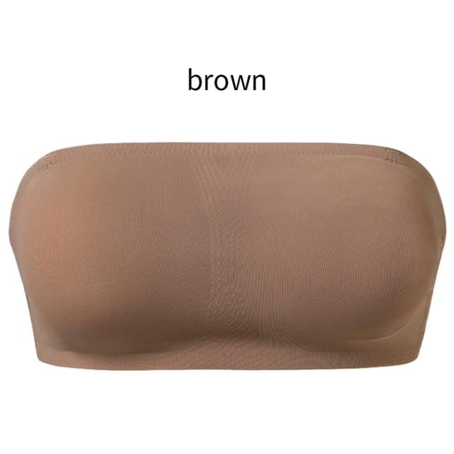 シンプルなデザインの透明ストラップ付きチューブトップ