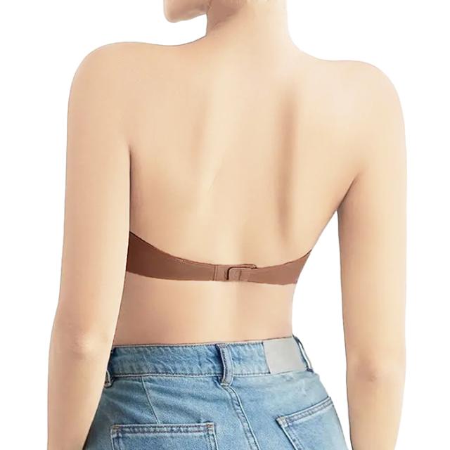 シンプルなデザインの透明ストラップ付きチューブトップ