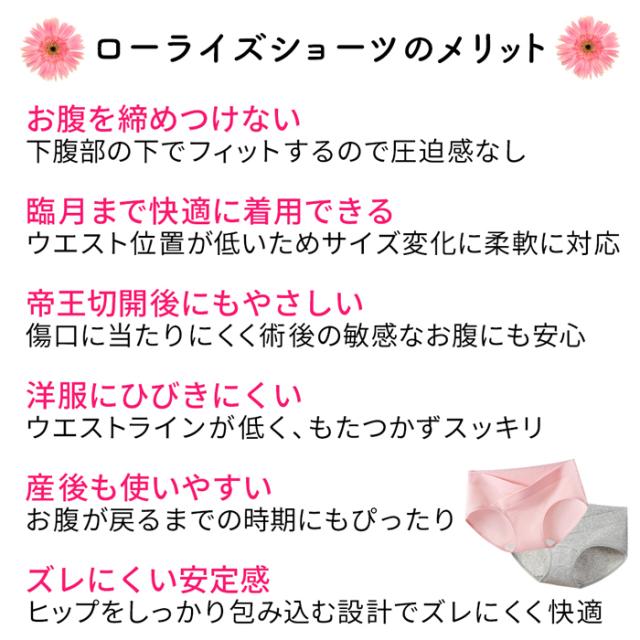 【送料無料】お腹を締め付けないローライズマタニティショーツ