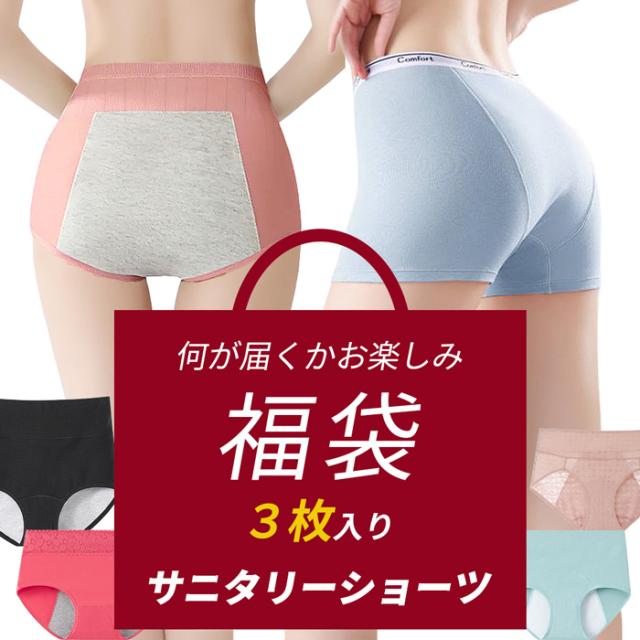 【送料無料】ランダム3枚セット福袋 サニタリーショーツ