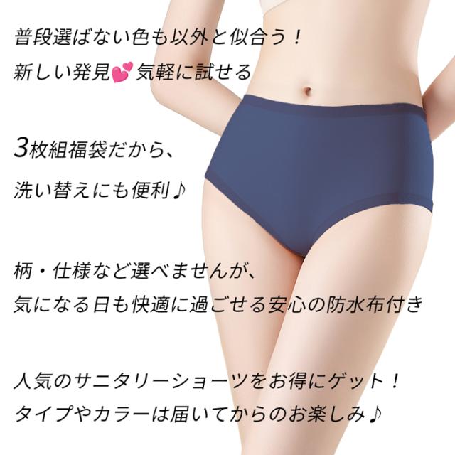 【送料無料】ランダム3枚セット福袋 サニタリーショーツ
