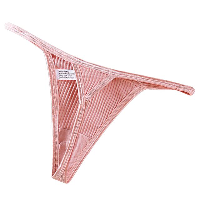 綿でお肌に優しい リブあみレディースTバック