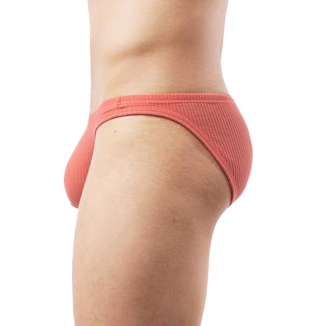 しっかりした生地で履き心地快適♪リブ編みメンズビキニブリーフ