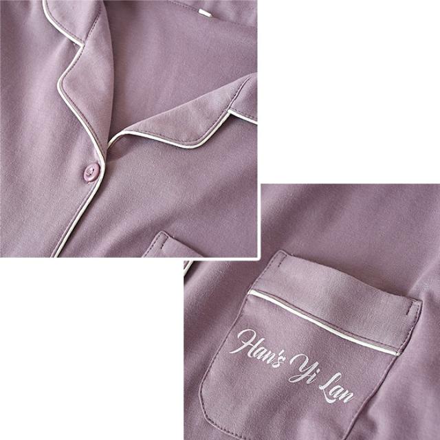 コットン100肌触りの良い滑らか男女パジャマ