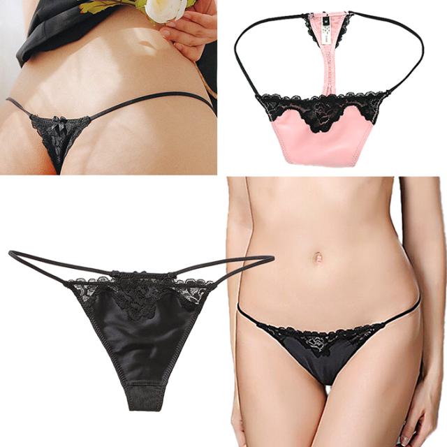 艶やかサテン生地のレディースTバック