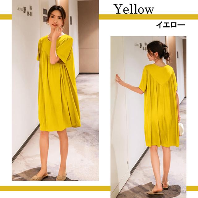 レディース半袖ゆったりワンピース