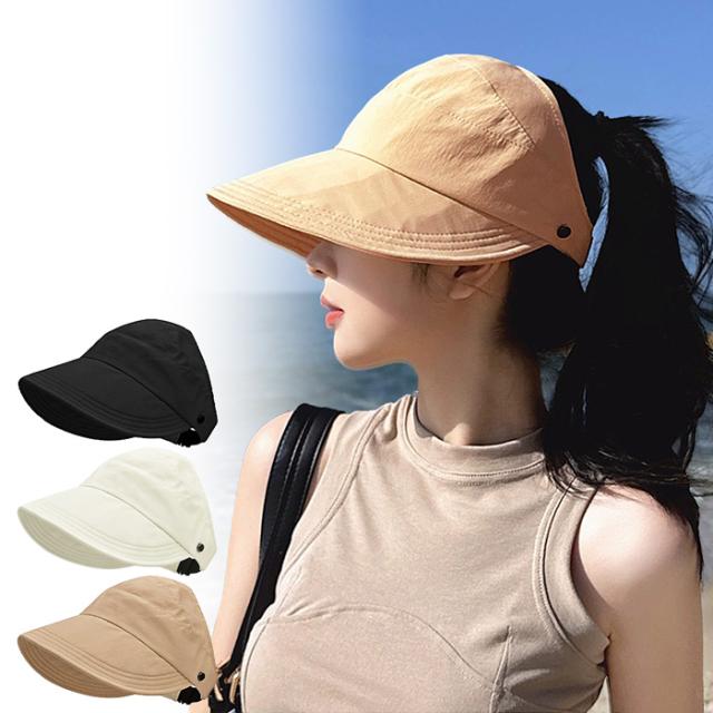 マスクフック付き軽量コンパクトなつば広帽子