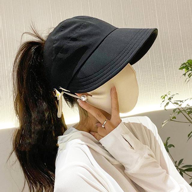 マスクフック付き軽量コンパクトなつば広帽子