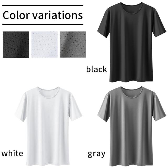 【送料無料】 マイクロメッシュの吸汗速乾メンズTシャツ