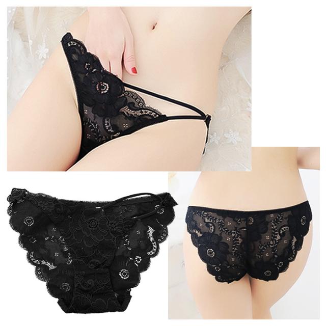 【プチプラ】 アシンメトリー総レース紐パンショーツ