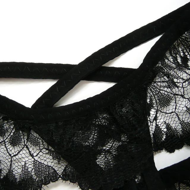 【プチプラ】 フリルレース バッククロスレディースTバック