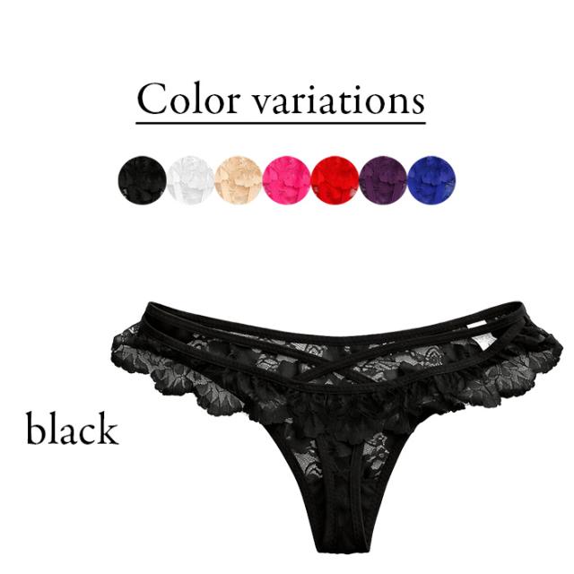 【プチプラ】 フリルレース バッククロスレディースTバック