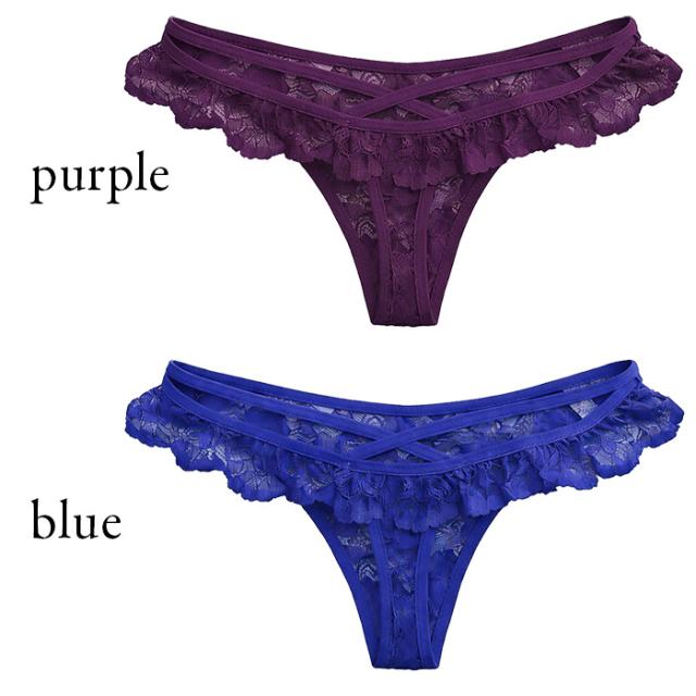 【プチプラ】 フリルレース バッククロスレディースTバック