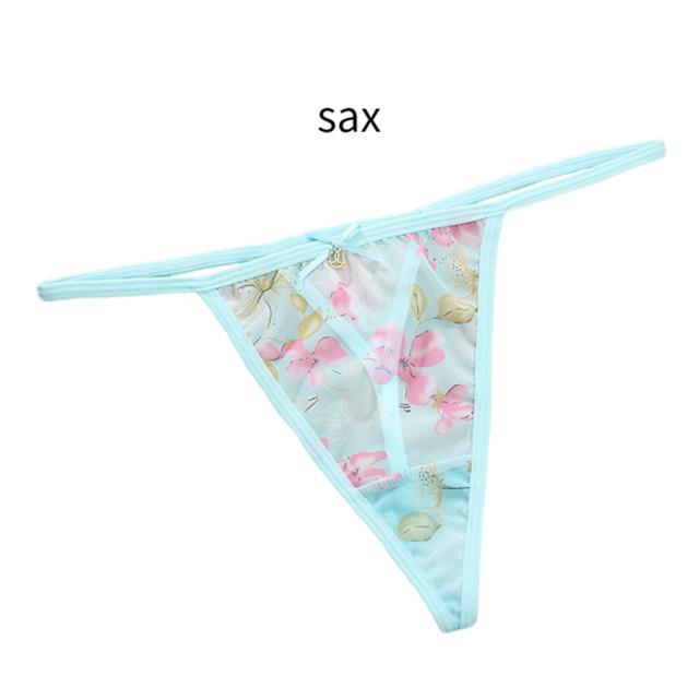 透ける花柄生地とゴム紐の極小Gストリング