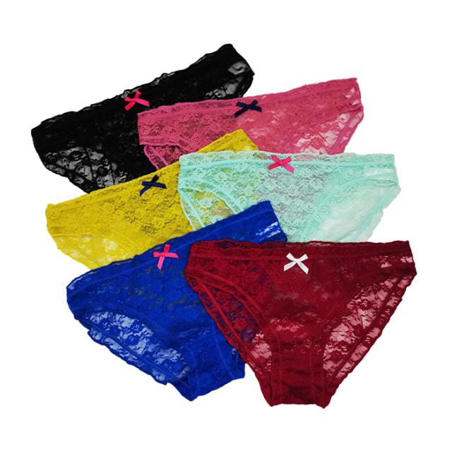 透ける花柄総レースのスタンダードショーツ