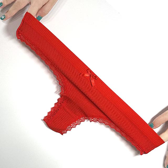 【プチプラ大特価】綿でお肌に優しい リブあみTバック