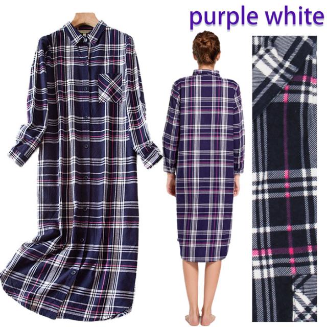 綿100％フランネルロングワンピース