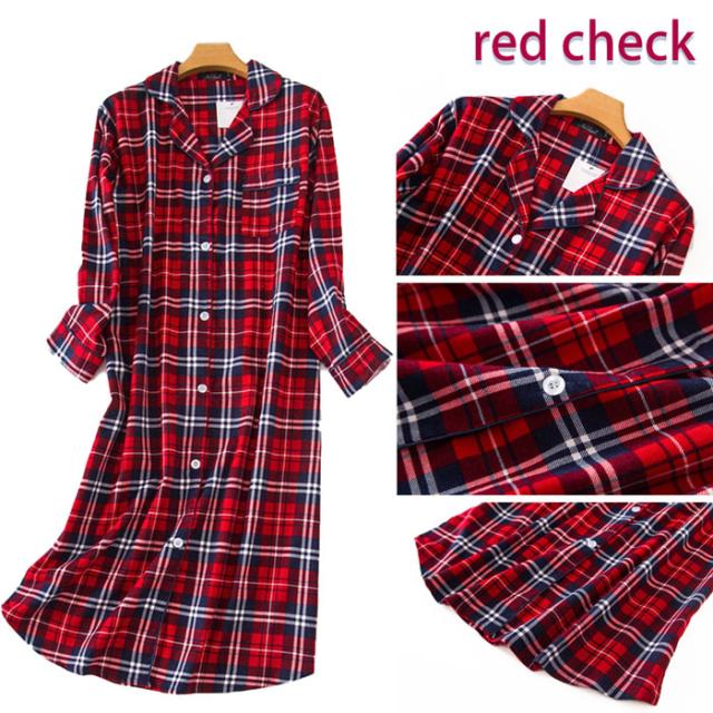 綿100％フランネルロングワンピース