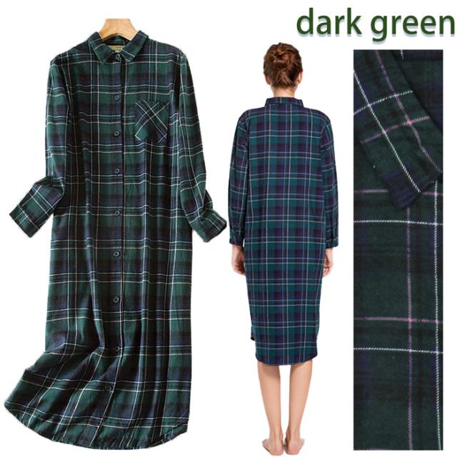 綿100％フランネルロングワンピース