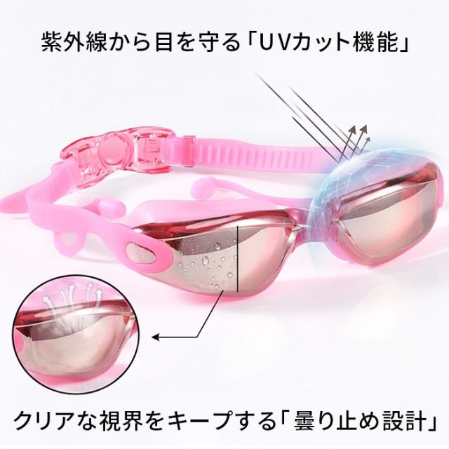【送料無料】 耳栓一体型の快適スイムゴーグル
