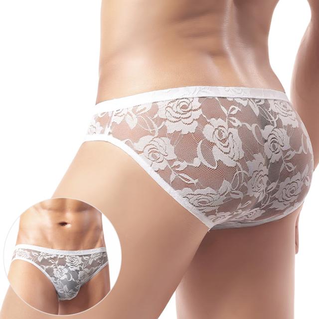 【送料無料】透け感がセクシーな総レースブリーフショーツ