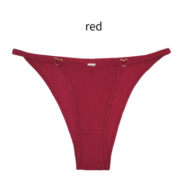 綿95% ハートのチャーム付き ブラジリアンショーツ